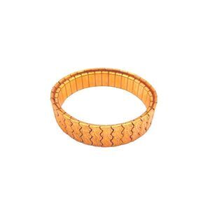 Chunky Statement Copper Tone Wave Textured Stretch Bracelet